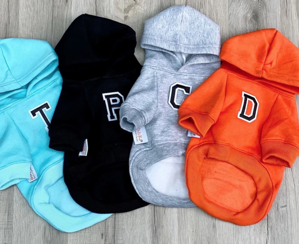 Personalized letter dog hoodie